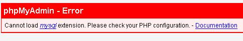 phpMyAdmin New Install Error: