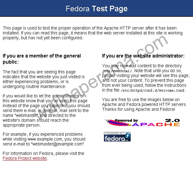 fedora test page