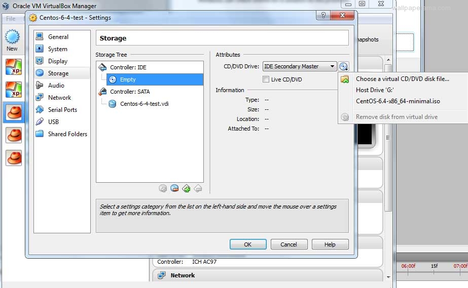 This Image Shows How To Boot From An ISO Image In Virtualbox