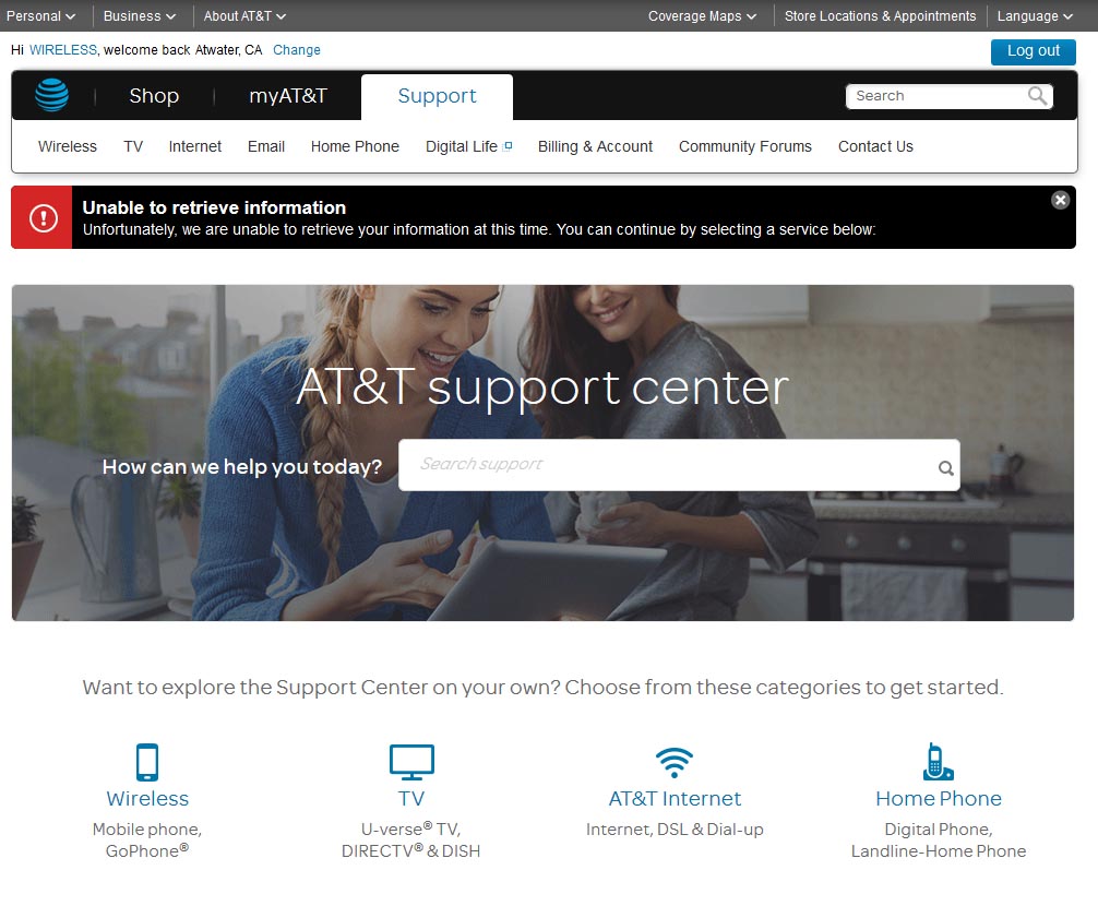 att wireless login