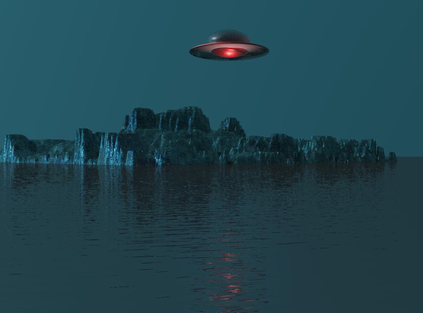 Ufo Red Ship Wallpaper