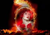 Red Rose Fire Wallpaper