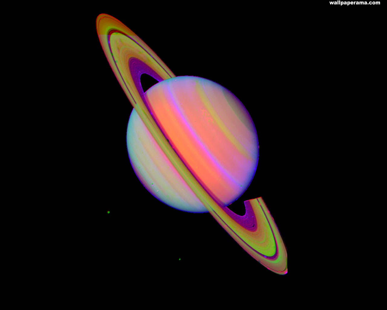 Infrared Saturn Wallpaper